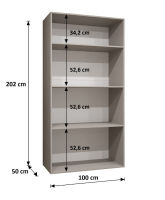 Armoire Alicante 2 a portes battantes H. 202 x L.100 x P. 52, 2 portes