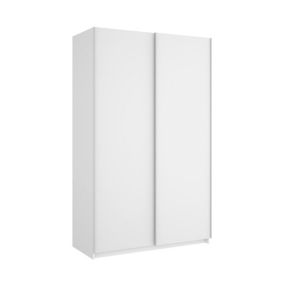 Armoire Annapurna, Cintre pour chambre à coucher, Armoire avec 2 portes coulissantes, 120x65h204 cm, Blanc