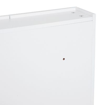 Armoire avec miroir en bois rangement salle de bain fermeture porte tampon MDF blanc