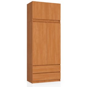 Armoire avec surmeuble AKORD S90 Aulne 90 cm 2 portes 2 tiroirs façade Aulne 6 étagères 90x51x234 cm