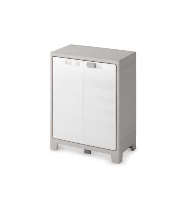 Armoire basse blanc Major 2 tablettes L. 80 x H. 100 x P. 44 cm