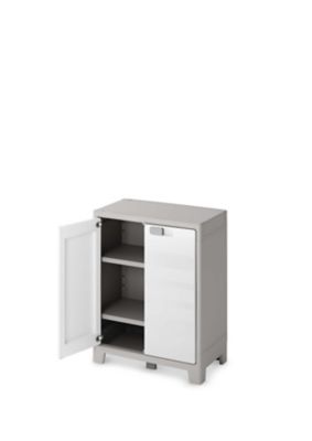 Armoire Basse Blanc Major 2 Tablettes L 80 X H 100 X P 44 Cm Castorama