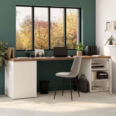 Armoire basse blanche 1 porte GoodHome Atomia H. 75 x L. 50 x P. 58 cm
