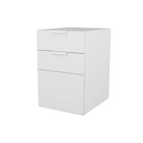 Armoire basse blanche porte et 2 tiroirs GoodHome Atomia H. 75 x L. 50 x P. 58 cm