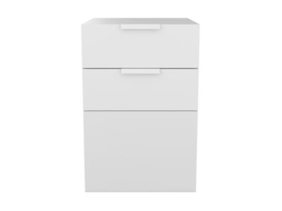 Armoire basse blanche porte et 2 tiroirs GoodHome Atomia H. 75 x L. 50 x P. 58 cm