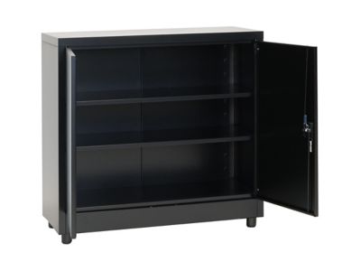 Armoire basse de garage en métal noir