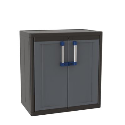 Armoire basse de garage en plastique recyclé Jumbo gris et noir Castorama