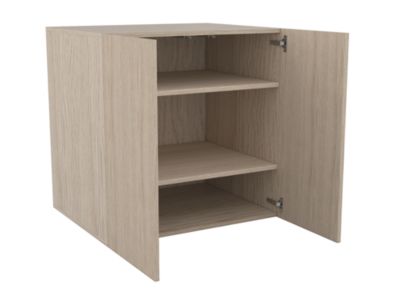 Armoire basse effet chêne 2 portes GoodHome Atomia H. 75 x L. 75 x P. 58 cm