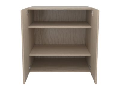 Armoire basse effet chêne 2 portes GoodHome Atomia H. 75 x L. 75 x P. 58 cm
