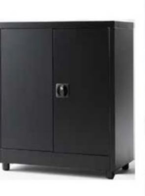 Armoire basse en métal 2 tablettes L. 80 x H. 90 x P. 40 cm