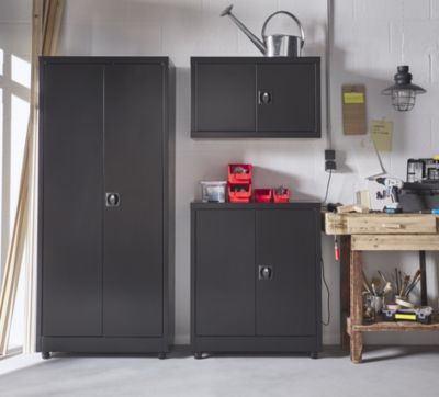 Armoire basse en métal 2 tablettes L. 80 x H. 90 x P. 40 cm