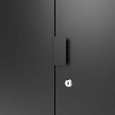 Armoire basse en métal noir GoodHome Rand H. 90 x L. 80 x P. 40 cm