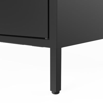 Armoire basse en métal noir GoodHome Rand H. 90 x L. 80 x P. 40 cm