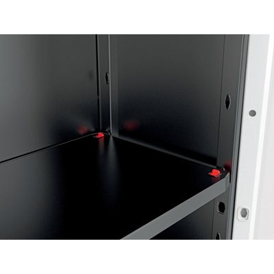 Armoire basse KETER Stilo 2 portes gris noir rouge 68 x 39 x 90 cm