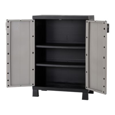 Armoire basse plastique 2 tablettes Links L.65 x H.93 x P.37 cm