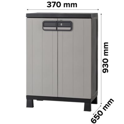 Armoire basse plastique 2 tablettes Links L.65 x H.93 x P.37 cm