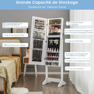 Yitexin Grand Présentoir à Bijoux Avec Tiroir, Armoire à