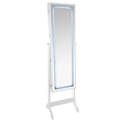 Armoire à bijoux LED verre - blanc - 47x155 cm - Atmosphera
