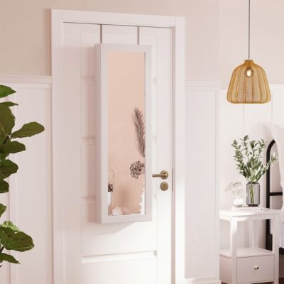 Armoire à bijoux verrouillable pour portes à suspendre avec miroir - H120 cm