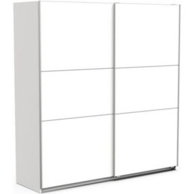 Armoire blanc mat - 2 Portes coulissantes - 194,5 x 59,9 x 203 cm