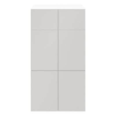 Armoire blanche 6 portes grises claires mates GoodHome Atomia H. 187,5 x L. 100 x P. 47 cm