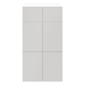 Armoire blanche 6 portes grises claires mates GoodHome Atomia H. 187,5 x L. 100 x P. 47 cm