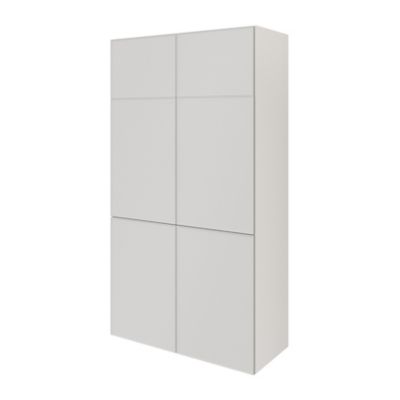Armoire blanche 6 portes grises claires mates GoodHome Atomia H. 187,5 x L. 100 x P. 47 cm