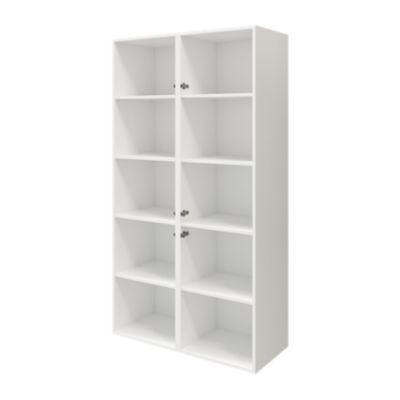 Armoire blanche 6 portes grises claires mates GoodHome Atomia H. 187,5 x L. 100 x P. 47 cm
