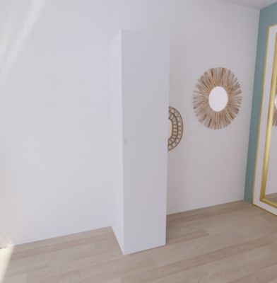 Armoire blanche avec 4 tablettes GoodHome Atomia H. 225 x L. 50 x P. 58 cm
