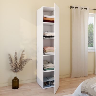 Armoire blanche avec 4 tablettes GoodHome Atomia H. 225 x L. 50 x P. 58 cm