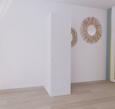 Armoire blanche avec 5 tablettes GoodHome Atomia H. 187,5 x L. 50 x P. 58 cm
