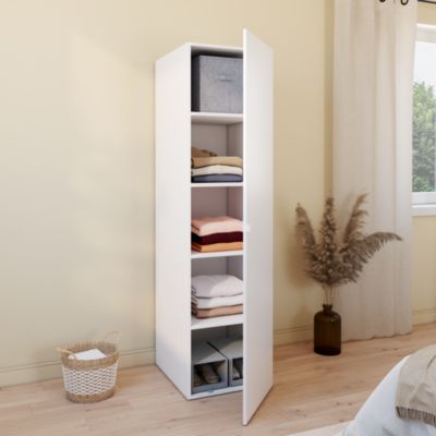 Armoire blanche avec 5 tablettes GoodHome Atomia H. 187,5 x L. 50 x P. 58 cm