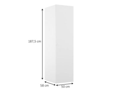 Armoire blanche avec 5 tablettes GoodHome Atomia H. 187,5 x L. 50 x P. 58 cm