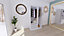 Armoire blanche double penderie et 3 tiroirs GoodHome Atomia H. 225 x L. 125 x P. 58 cm