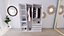 Armoire blanche double penderie et 3 tiroirs GoodHome Atomia H. 225 x L. 175 x P. 58 cm