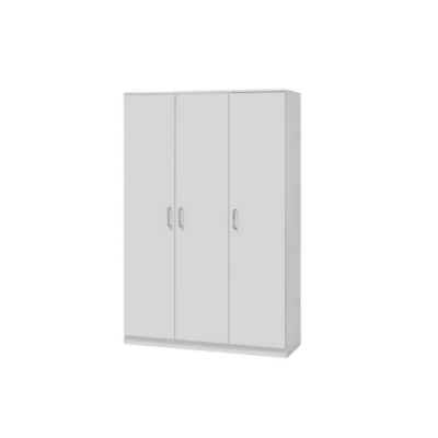 Armoire BURDUR 3 portes  Chene blanc & gris  Style contemporain  L120 x H184 x P52 cm