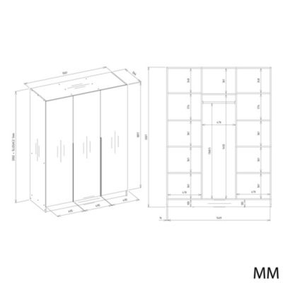 Armoire, cachemire / beige, 150 x 200 x 56,5 cm
