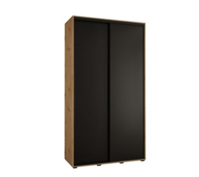 Armoire Cannes 1 à Portes Coulissantes 205,2/130/60 2 Portes (artisan,noir.noir)