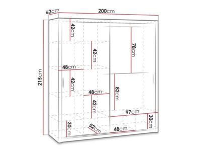 Armoire Catromi 107, Nombre d'étagères: 9, 215x200x62cm