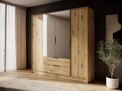 Armoire, chêne artisanal, 206 x 200 x 51 cm