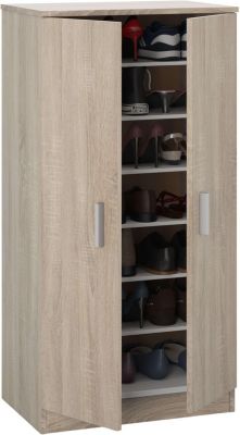 Armoire à chaussures en bois coloris chêne canadien - Dim : H108 x P36 x L55 cm