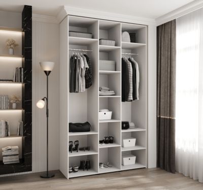 Armoire Como 1 a portes battantes H. 245 x L. 140 x P. 50, 3 portes
