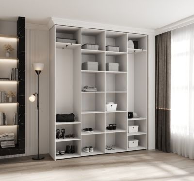 Armoire Como 1 a portes battantes H. 245 x L. 200 x P. 40, 4 portes