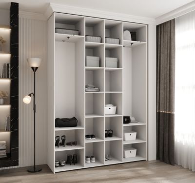Armoire Como 3 a portes battantes H. 245 x L. 170 x P. 40, 4 portes