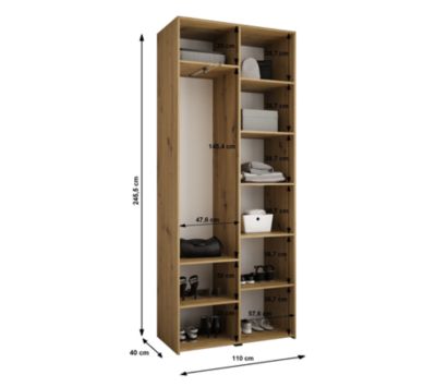 Armoire Como 4 a portes battantes H. 245 x L. 110 x P. 40, 2 portes