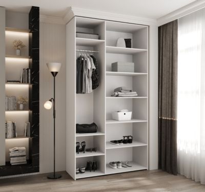 Armoire Como 4 a portes battantes H. 245 x L. 130 x P. 50, 3 portes