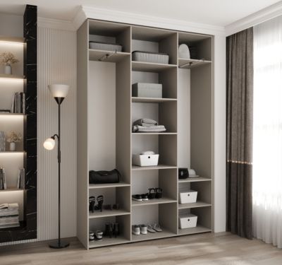 Armoire Como 4 a portes battantes H. 245 x L. 160 x P. 40, 3 portes