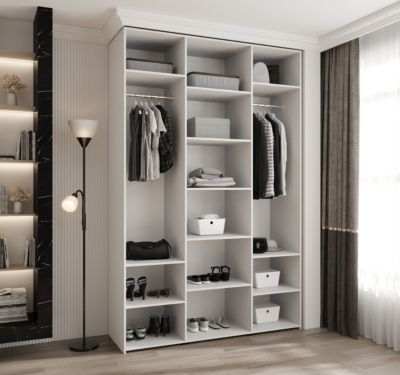 Armoire Como 4 a portes battantes H. 245 x L. 160 x P. 50, 3 portes