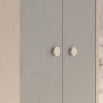 Armoire d'angle 2 portes Alycia Beige et Gris