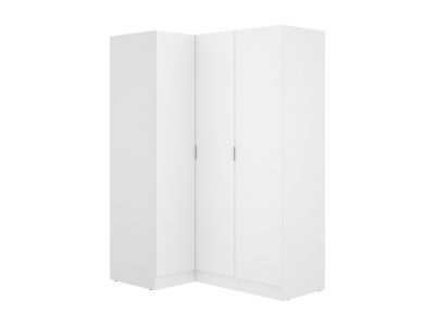 Armoire d'angle 3 portes - L132 cm - Blanc - LISTOWEL